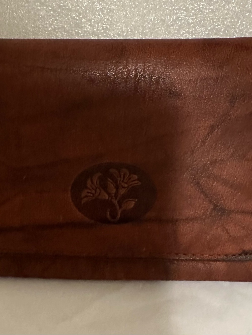 Buxton Brown Leather Card Wallet with Gold Snap